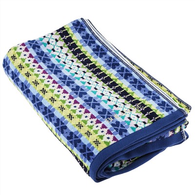 "Missoni-3005" Полотенце махровое 100х150см, плотность 375гр/м2, 100% хлопок, велюр, синий, Bolangde (Китай)