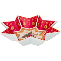 БЛЮДО-ЗВЕЗДА LEFARD "ДЕД МОРОЗ" 26Х5СМ КРАСНОЕ (КОР=24ШТ.)