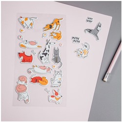 Наклейки объемные MESHU "Meow&Woof", 10*24см, 23 наклейки, инд. уп., европодвес