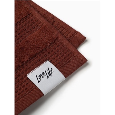 Полотенце махровое LoveLife «Макан» 30×50 см, коричневое, 100% хлопок, 480 г/м²