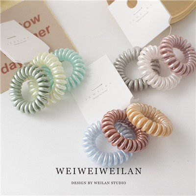 Набор резинок-пружинок для волос 3 шт. Перламутровые