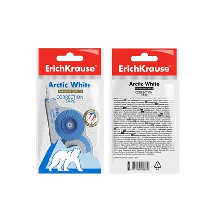 Корректирующая лента 4.2 мм × 5 м, ErichKrause Arctic white, супер-белая, европодвес