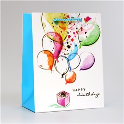 Пакет ламинированный Happy Birthday, MS 18×23×10 см