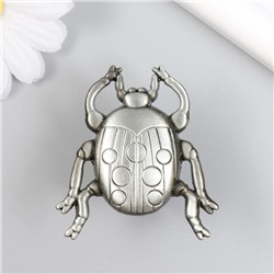 Мебельная ручка - кнопка, металл «Божья коровка», состаренное серебро, 4.8×4.3 см