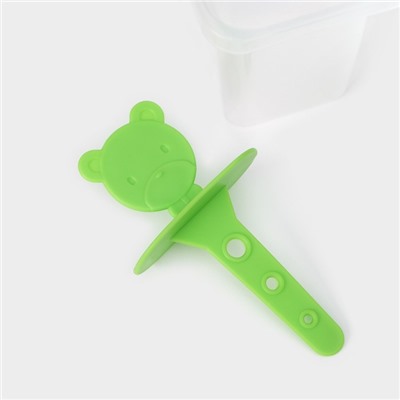 Форма для мороженого Доляна «Медвежонок», 13×11.5×7.5 см, 4 ячейки, прозрачная