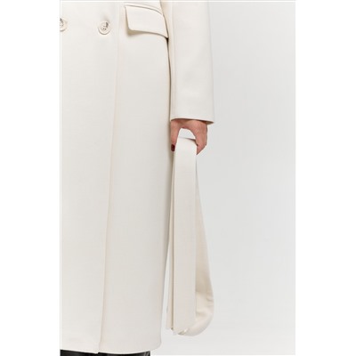 Пальто женское демисезонное 26102 (молочный/рубчик)