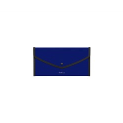 Папка-конверт на кнопке пластиковая ErichKrause Diamond Total Blue, обшитая, Travel, непрозрачный, синий