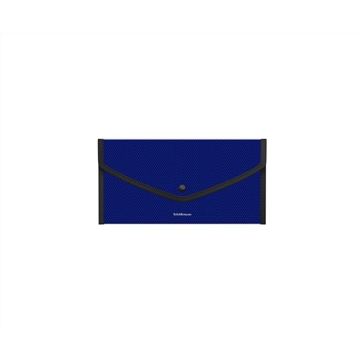 Папка-конверт на кнопке пластиковая ErichKrause Diamond Total Blue, обшитая, Travel, непрозрачный, синий