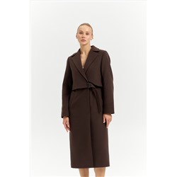 Пальто женское демисезонное 27105 (шоколад)