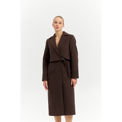 Пальто женское демисезонное 27105 (шоколад)