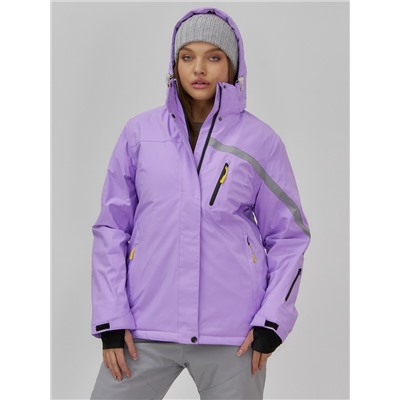 Горнолыжная куртка женская зимняя сиреневого цвета 7017Sn