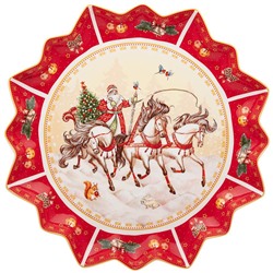 БЛЮДО LEFARD "ТРОЙКА" 38 СМ КРАСНОЕ (КОР=8ШТ.)