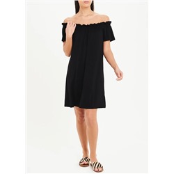 Black Jersey Bardot Dress