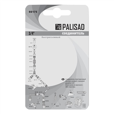 Соединитель пластмассовый, быстросъемный, внешняя резьба 3/4 Palisad