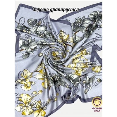 Платок шелковый Арт М43/9 (лавандовый с фиолетовой каймой)