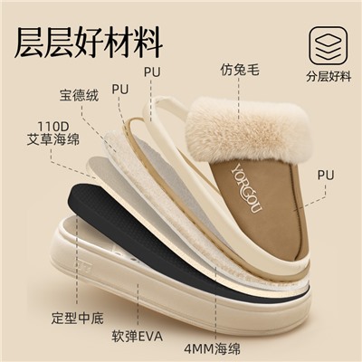 Demi-season slippers, non-slip keep warm footwear indoor