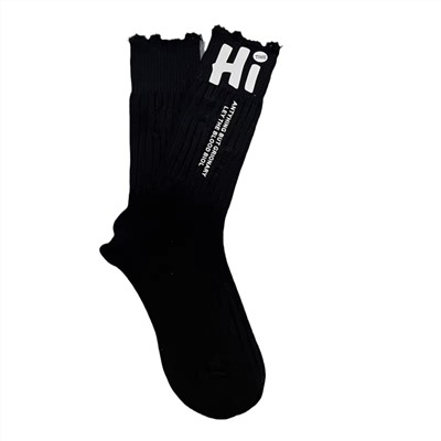 European New Cotton Porching socks Personalized Hi Letter Standard Beggar Socks Men's Men's Mock Socks Socks Net Red Same