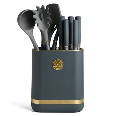 НАБОР AGNESS ИЗ 11ПР: 5 НОЖЕЙ,ПОДСТАВКА,ПОЛОВНИК,ЛОЖКА,ЛОПАТКА,ШУМОВКА,ЛОЖКА ДЛЯ СПАГЕТТИ