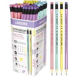 Карандаш ч/г HB "deVENTE. Pastel"  2мм шестигран с ластиком ассорти 5032903/72/Китай