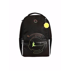 Рюкзак школьный, 38×29×16 см, Grizzly, эргономичная спинка, отделение для ноутбука, чёрный, RB-551-3_1