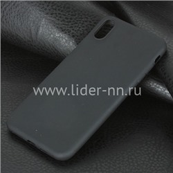 Задняя панель для  iPhone XS MAX  Силикон матовый (черная)