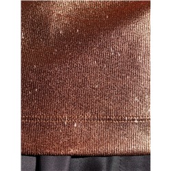 Футболка облегающая из хлопка в рубчик с вырезом лодочка с матовым покрытием металлик