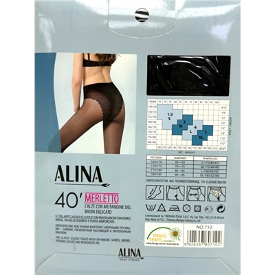 Колготки "ALINA" MERLETTO 40D Арт 710 черный