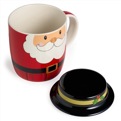 КРУЖКА С КРЫШКОЙ LEFARD "САНТА" 355 МЛ