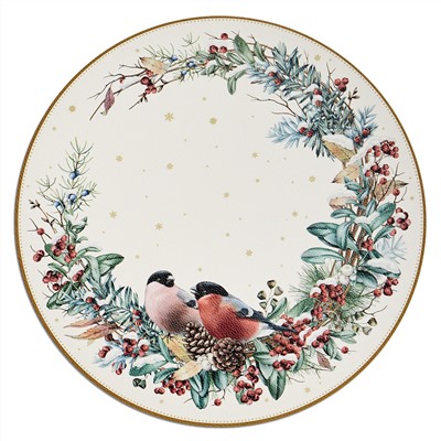 НАБОР ПОДСТАНОВОЧНЫХ САЛФЕТОК "СНЕГИРИ" ИЗ 2 ШТ., ДИАМЕТР=38 СМ