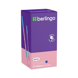 Ручка шариковая Berlingo "Tribase grip haze" синяя, 0,7мм, грип, ассорти