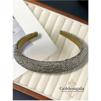 Ободок для волос со стразами объемный Арт ОБ6/004