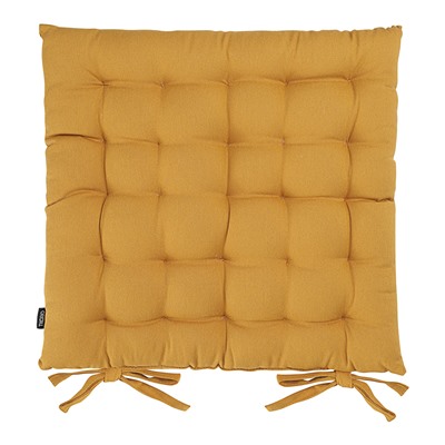 Подушка на стул из хлопка цвета карри из коллекции Essential, 35х35 см