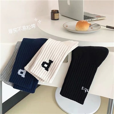 Sports summer keep warm brand knee socks for leisure for men and women for beloved, Korean style, mid-length