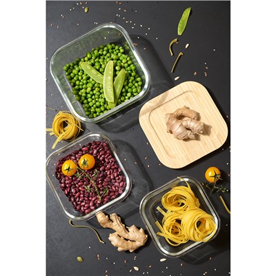 Контейнер для запекания и хранения Eco Store с крышкой из бамбука, 1100 мл