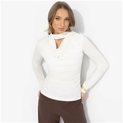 Лонгслив с креативным воротником, Гламур на максималках