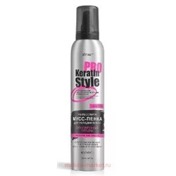 Витэкс KERATIN PRO Style Невесомая Мусс-пенка для укладки волос мгновенный объем суперсильная фиксация 200 мл
