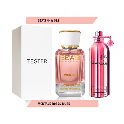 Tester Beas W522 Montale Roses Musk Women edp 25 ml, Парфюм женский Beas W522 создан по мотивам аромата Montale Roses Musk