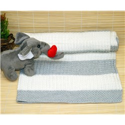 Вязаный Плед с Мягкой Игрушкой в Подарочной Упаковке 100x120 см. Bebek Battaniye Aren