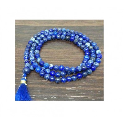 Чётки из Афганского Лазурита, Lapis Lazuli (Lajwart) Mala, произв. Kalyan Puja