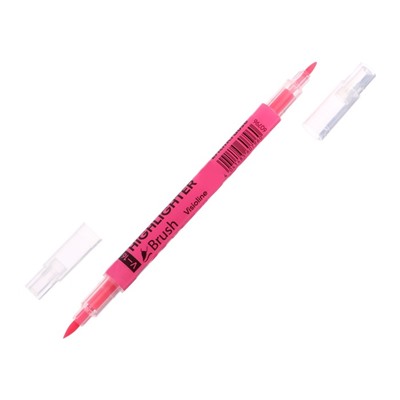 Маркер текстовыделитель 0.5-3.5 мм ErichKrause Visioline V-16 Brush Neon, двухсторонний, розовый неон, чернила на водной основе