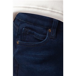 Эластичные джинсы mom-fit на флисе