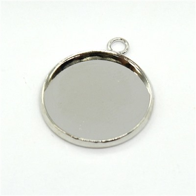 Основа для кулона 18мм серебристый