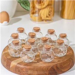 Набор баночек для специй Доляна «Парфе», 50 мл, 5.4×4×5.4 см, с пробковой крышкой, 12 шт., стекло