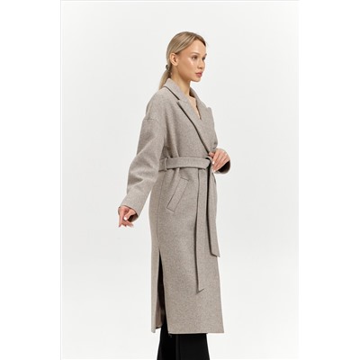 Пальто женское демисезонное 26820 (бежевый/диагональ)