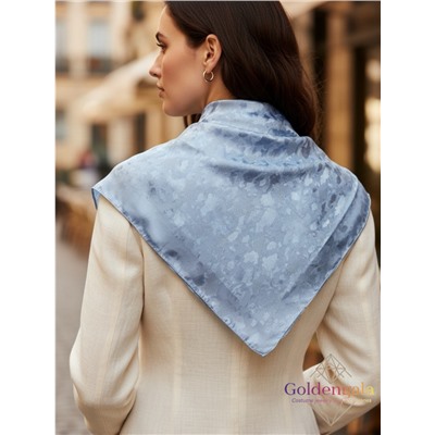 Платок однотонный из натурального шелка васильковый Арт В1051/19