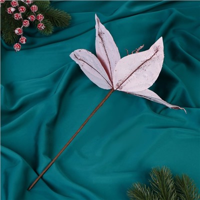 Декор «Зимний цветок», блеск люкс, 24×20 см, розовый