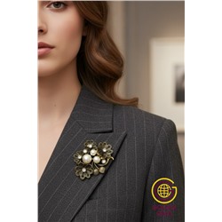 Брошь с жемчугом бронза БР4/7