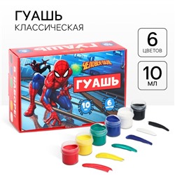 Гуашь 6 цветов по 10 мл, «Человек-паук»