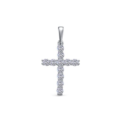 Подвеска с фианитом родированная серебро 925*