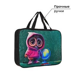 Папка для труда А4 на молнии текстиль 70 мм 360×260 «Совушка»